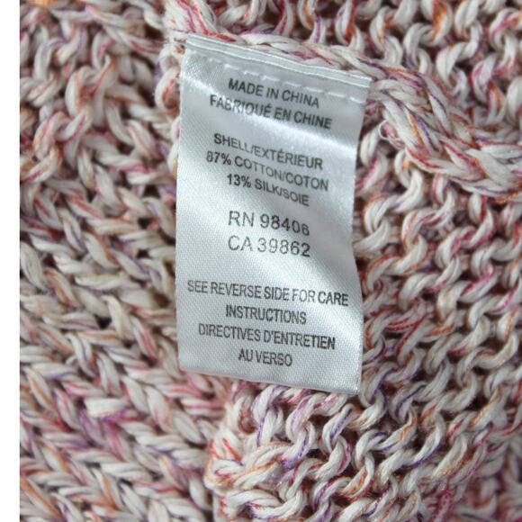 Theory Open Knit boxy blouse lagenlook small beachy coastal spring cotton silk - Picture 10 of 12